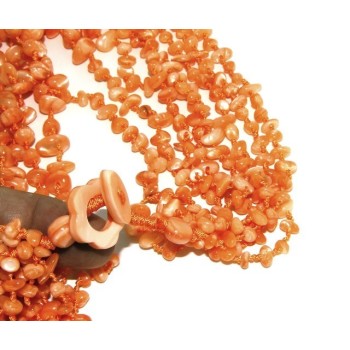 RMB|Collana da Donna collier cleopatra 8 fili madreperla naturale arancio arancione