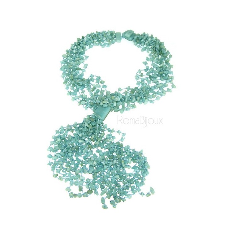 RMB|Necklace Woman necklace scarf clump natural amazonite green water color