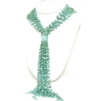 RMB|Necklace Woman necklace scarf clump natural amazonite green water color