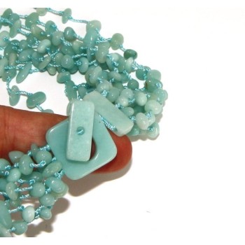 RMB|Necklace Woman necklace scarf clump natural amazonite green water color