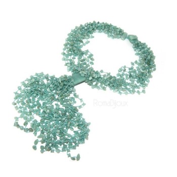 RMB|Collana da Donna collier sciarpina ciuffo amazzonite naturale colore verde acqua