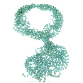 RMB|Collana amazzonite naturale colore verde acqua ciuffo sciarpina