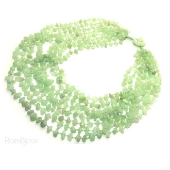RMB|Collana da Donna collier cleopatra 8 fili calcedonio verde chiaro