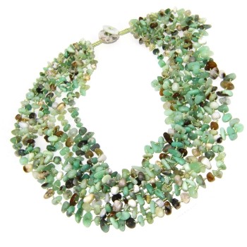 RMB|Collana da Donna collier cleopatra 8 fili crisopazio naturale verde