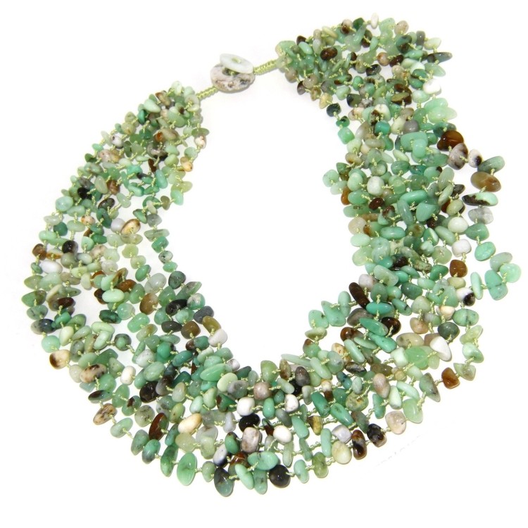 RMB|Collana da Donna collier cleopatra 8 fili crisopazio naturale verde