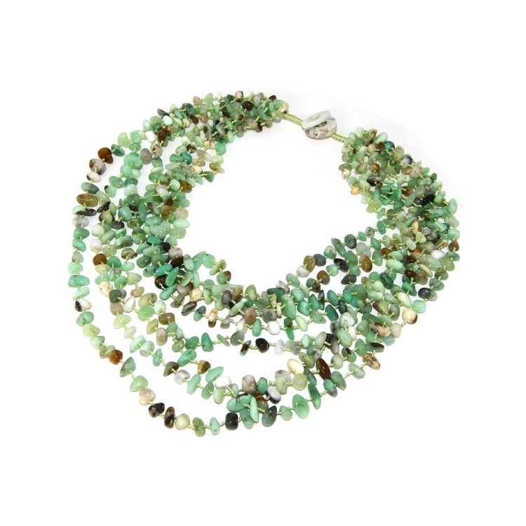 RMB|Necklace by Donna Collier Cleopatra 8 wires natural green chrysoprase