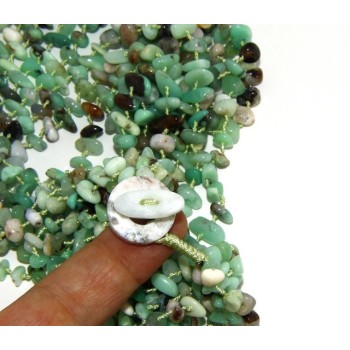 RMB|Necklace by Donna Collier Cleopatra 8 wires natural green chrysoprase