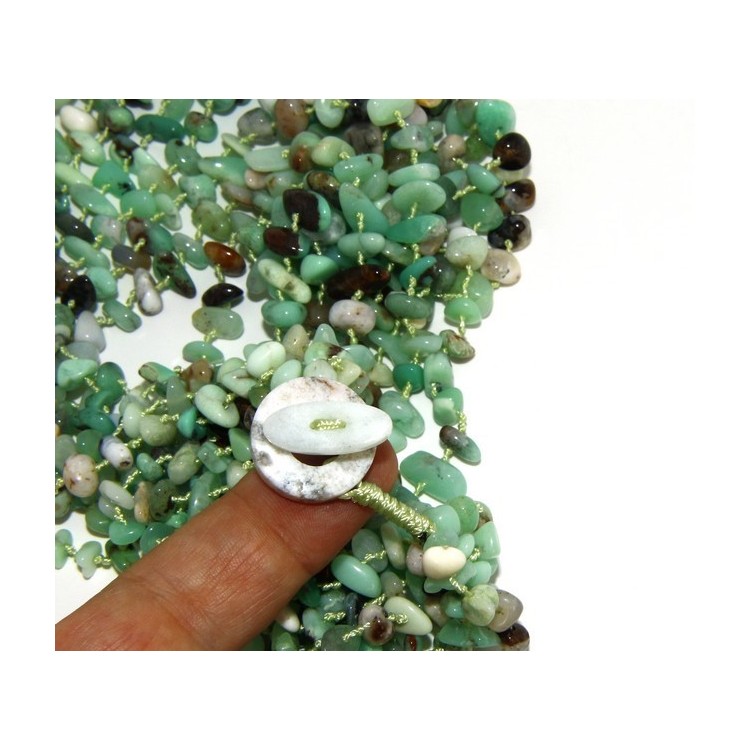 RMB|Necklace by Donna Collier Cleopatra 8 wires natural green chrysoprase