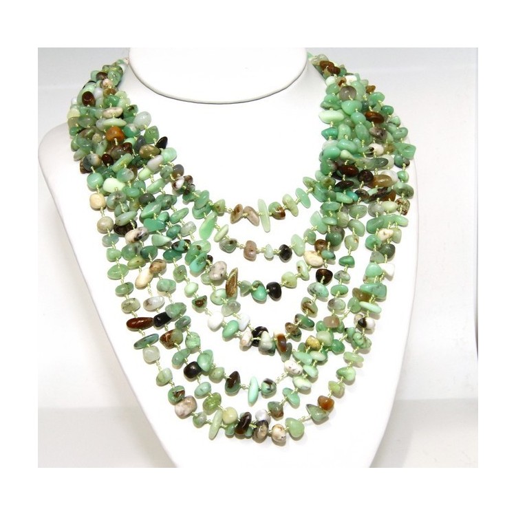 RMB|Necklace by Donna Collier Cleopatra 8 wires natural green chrysoprase