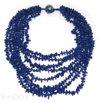 RMB|Collana da Donna collier cleopatra 8 fili Lapis naturale blu