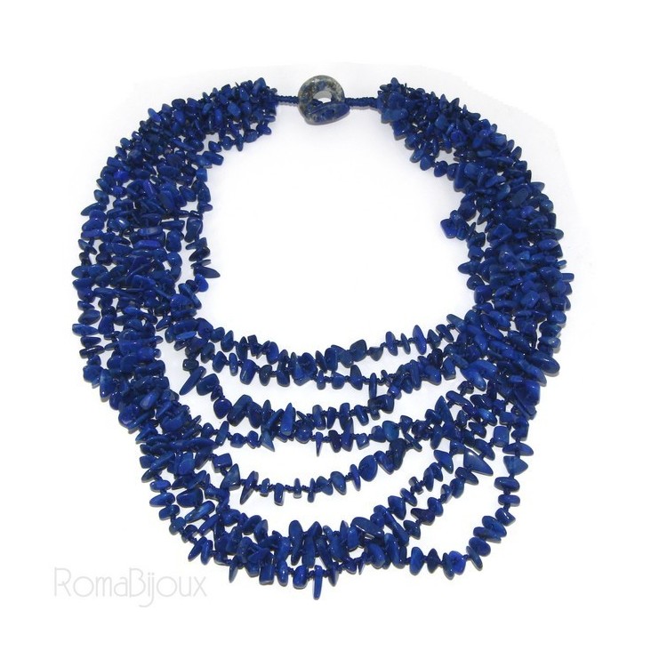 RMB|Collana da Donna collier cleopatra 8 fili Lapis naturale blu