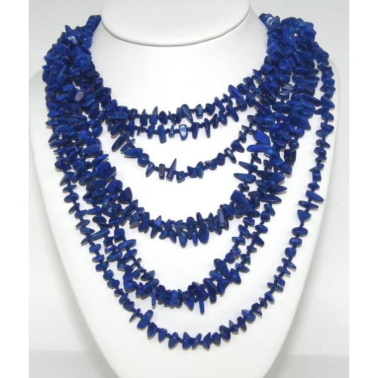 RMB|Collana da Donna collier cleopatra 8 fili Lapis naturale blu