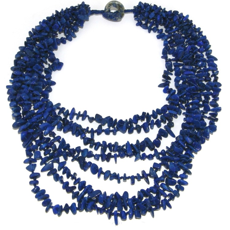 RMB|Collier cleopatra 8 fili Lapis naturale blu collana multifilo