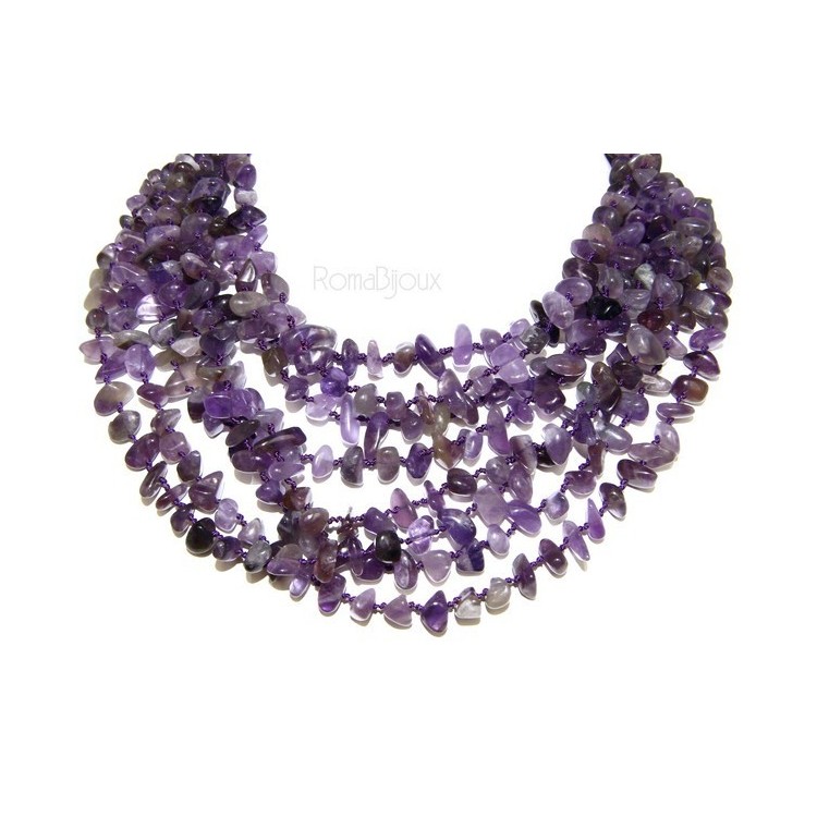 RMB|Collana da Donna collier cleopatra 8 fili ametista viola naturale