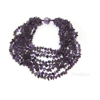 RMB|Collana da Donna collier cleopatra 8 fili ametista viola naturale