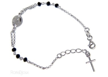 RMB|Bracciale rosario uomo donna in Argento 925 immagine madonna 16 19 cm