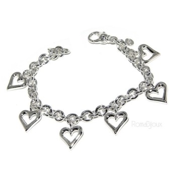 RMB|925: rolo chain bracelet woman 'with open heart pendants 17,00
