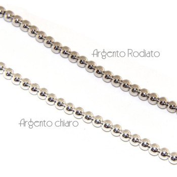 RMB|ARGENTO 925 : Bracciale uomo donna palline 4 mm lung 15.00 19.00 cm