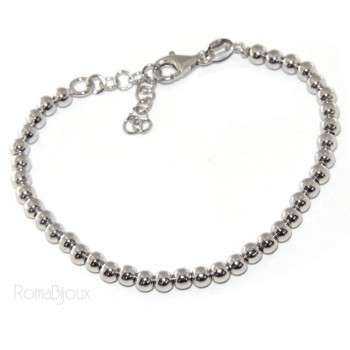 RMB|SILVER 925: Bracelet man woman balls 4 mm lung 15:00 19:00 cm