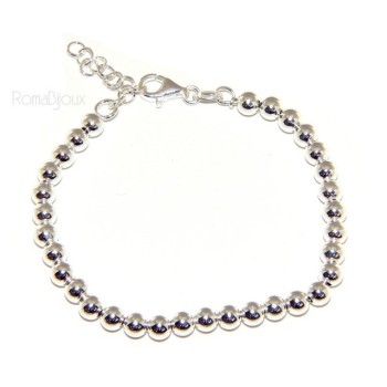 RMB|SILVER 925: Bracelet man woman balls 5 mm lung 15:00 20:00 cm