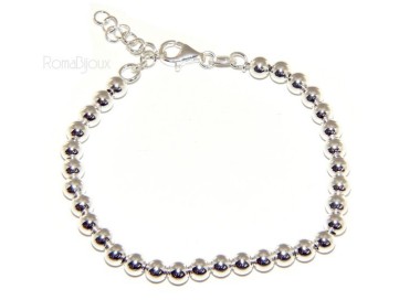 RMB|SILVER 925: Bracelet man woman balls 5 mm lung 15:00 20:00 cm