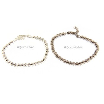 RMB|ARGENTO 925 : Bracciale uomo donna palline 5 mm lung 15.00 20.00 cm