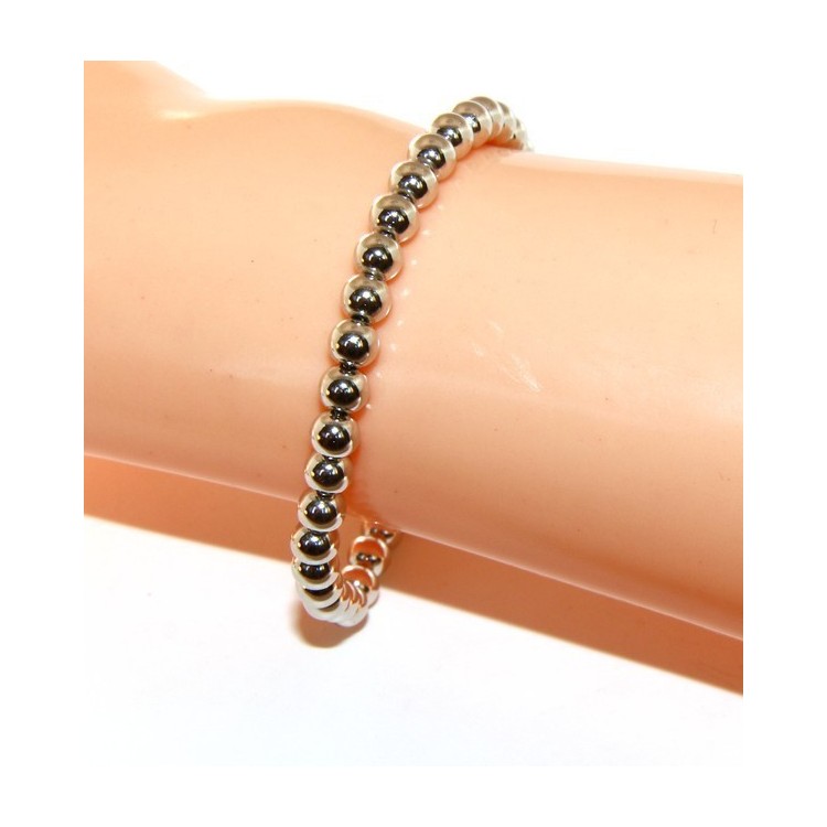 RMB|SILVER 925: Bracelet man woman balls 5 mm lung 15:00 20:00 cm