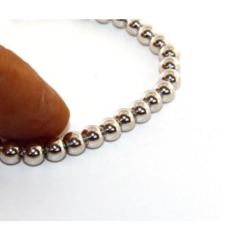 RMB|ARGENTO 925 : Bracciale uomo donna palline 5 mm lung 15.00 20.00 cm