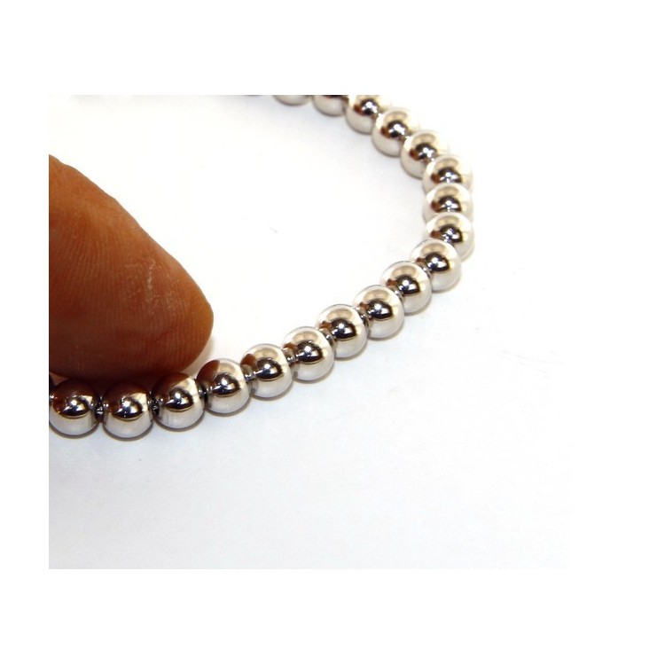 RMB|SILVER 925: Bracelet man woman balls 5 mm lung 15:00 20:00 cm