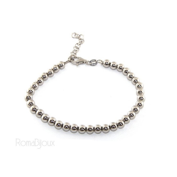 RMB|ARGENTO 925 : Bracciale uomo donna palline 5 mm lung 15.00 20.00 cm