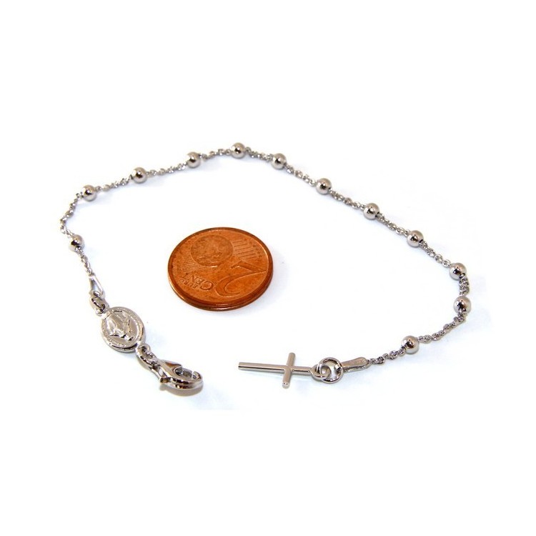 RMB|Bracciale rosario uomo o donna in Argento 925 madonna  miracolosa 18
