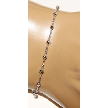 RMB|Rosary bracelet man or woman in 925 smooth rod white gold or yellow cross along short