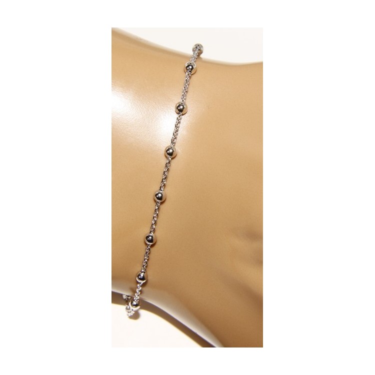 RMB|Rosary bracelet man or woman in 925 smooth rod white gold or yellow cross along short