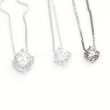 RMB|Argento 925 : Collana Collier uomo donna punto luce brillante zircone bianco da 2 a 10 mm