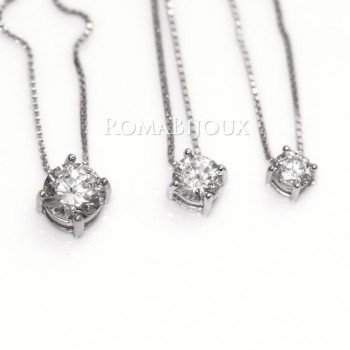 RMB|Argento 925 : Collana Collier uomo donna punto luce brillante zircone bianco da 2 a 10 mm