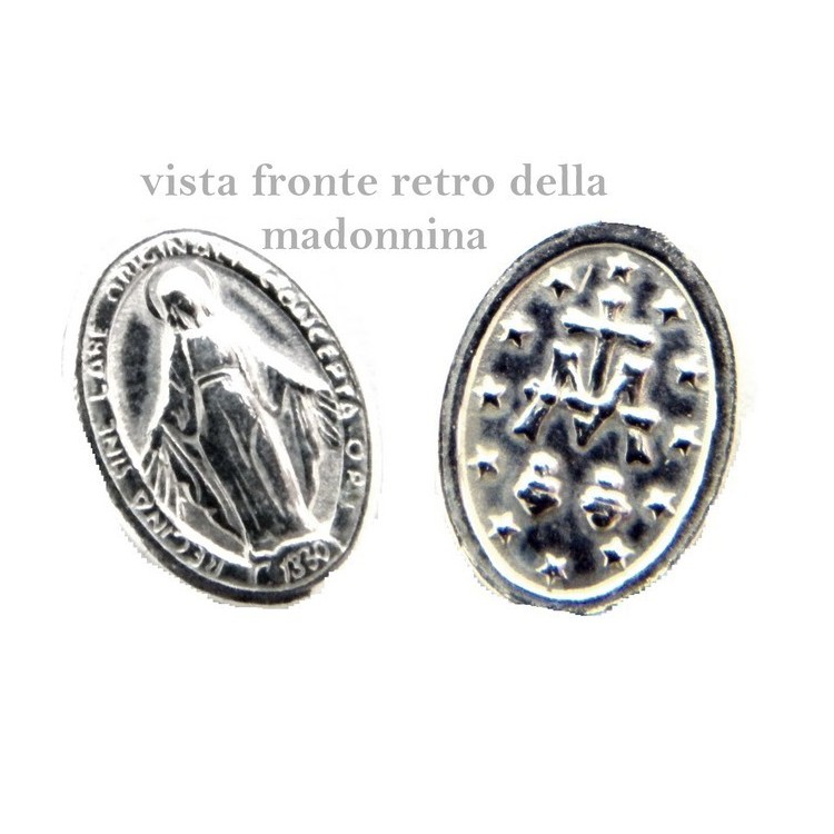 RMB|Collana Rosario uomo Argento 925 Con cristallo nero 3/3,5 mm croce e immagine madonna 49+5