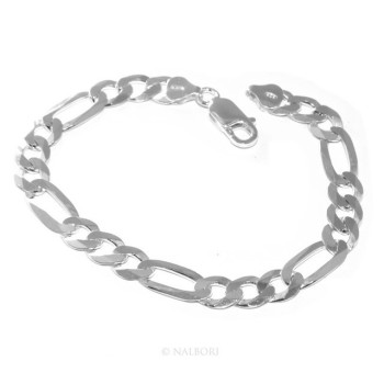 RMB|SILVER 925: necklace or bracelet man chain from 7.5 mm Figaro 3 + 1 bleached