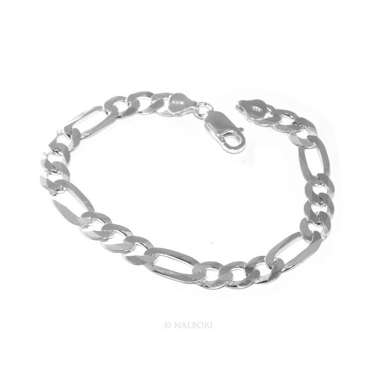 RMB|SILVER 925: necklace or bracelet man chain from 7.5 mm Figaro 3 + 1 bleached