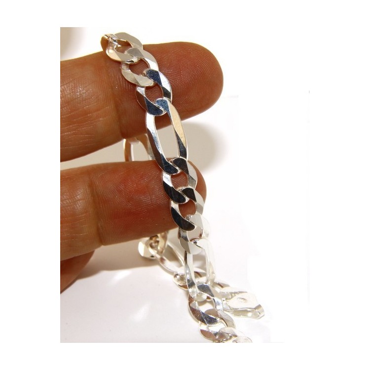 RMB|SILVER 925: necklace or bracelet man chain from 7.5 mm Figaro 3 + 1 bleached