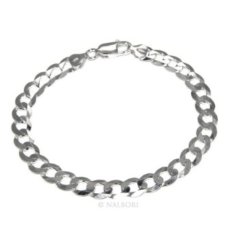 RMB|ARGENTO 925 : Collana o Bracciale uomo catena da 7,8 mm grumetta grumettone sbiancata