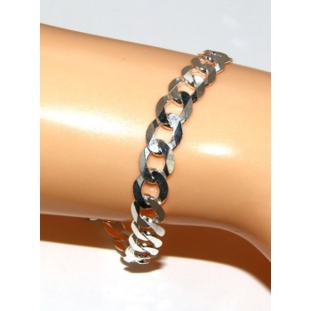 RMB|ARGENTO 925 : Collana o Bracciale uomo catena da 7,8 mm grumetta grumettone sbiancata