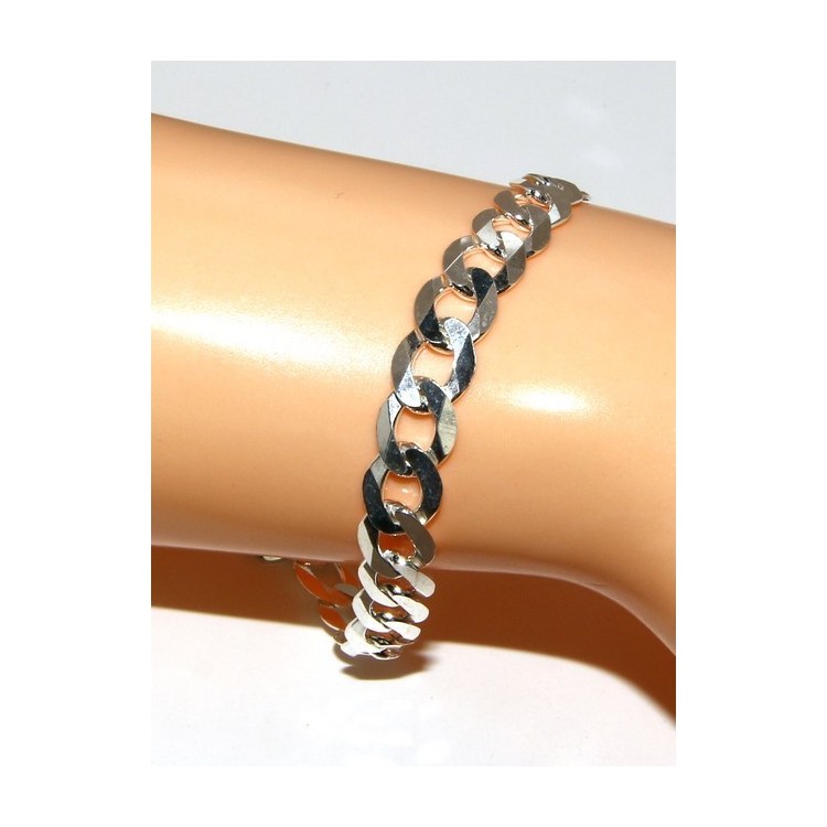 RMB|SILVER 925: necklace or bracelet man chain from 7.8 mm gourmette grumettone bleached