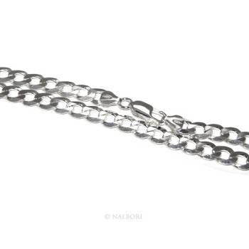 RMB|ARGENTO 925 : Collana o Bracciale uomo catena da 7,8 mm grumetta grumettone sbiancata