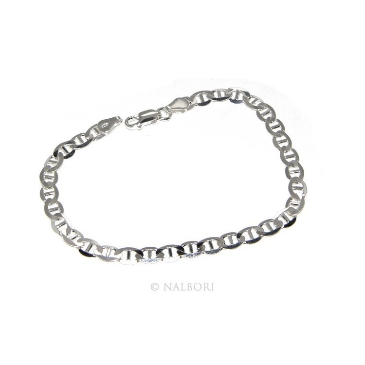 RMB|ARGENTO 925 : Collana o Bracciale uomo catena maglia marina 8,5 x 5 massiccia chiara