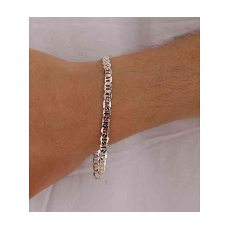 RMB|ARGENTO 925 : Collana o Bracciale uomo catena maglia marina 5mm massiccia chiara
