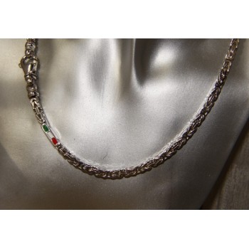 RMB|SILVER 925: Necklace Man massive Byzantine knit 65 cm Made in Italy