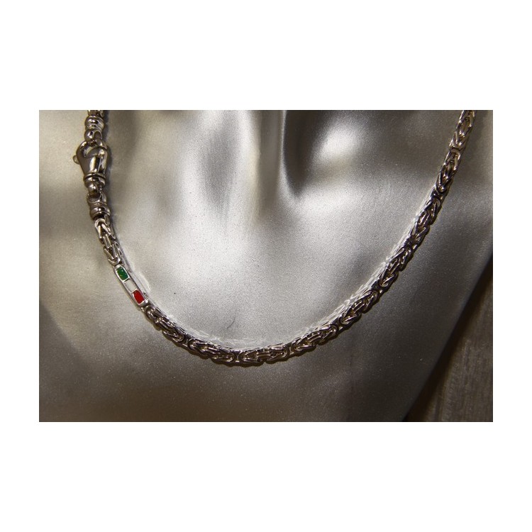RMB|SILVER 925: Necklace Man massive Byzantine knit 65 cm Made in Italy