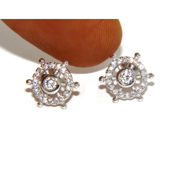 RMB|Argento 925 : coppia di orecchini uomo donna timone punto luce cipollino pavè zirconi