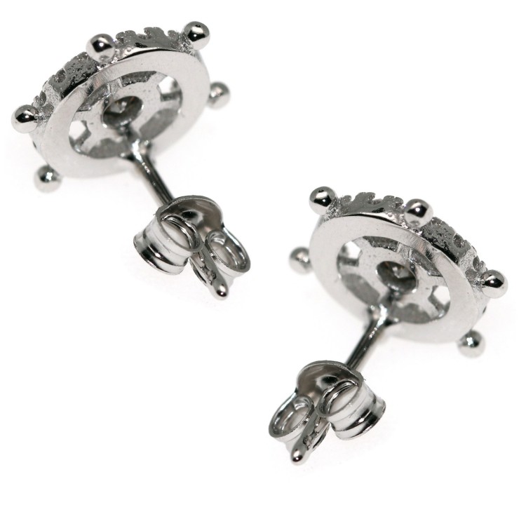 RMB|925 silver helm earrings with cipollino zircons nautical line