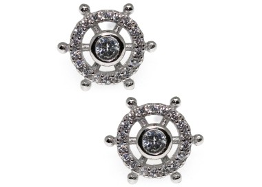 RMB|925 silver helm earrings with cipollino zircons nautical line